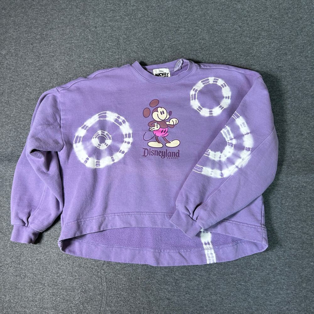 Walt Disney World Genuine Mousewear purple tie dye sweatshirt cropped XS